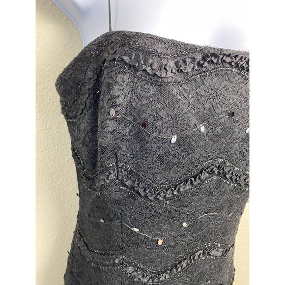 JS COLLECTIONS Black Lace Cocktail Dress 6 Petite Whimsigoth Fairy Grunge Y2K 90 - Picture 13 of 14